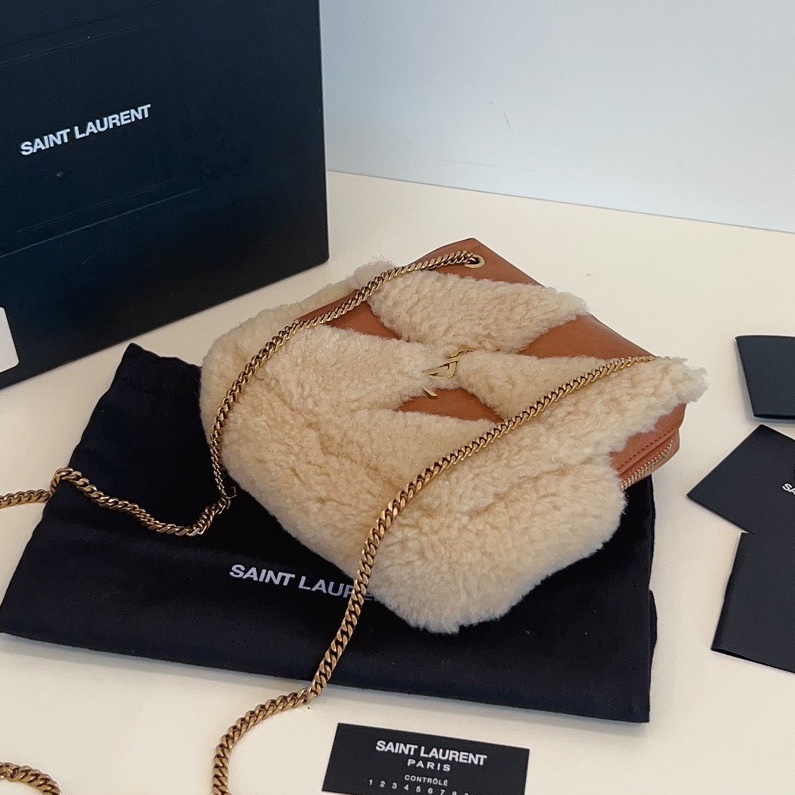 【99新🆕】YSL 焦糖棕皮泰迪小方塊零錢包 鏈條包 斜挎包 單肩包-5