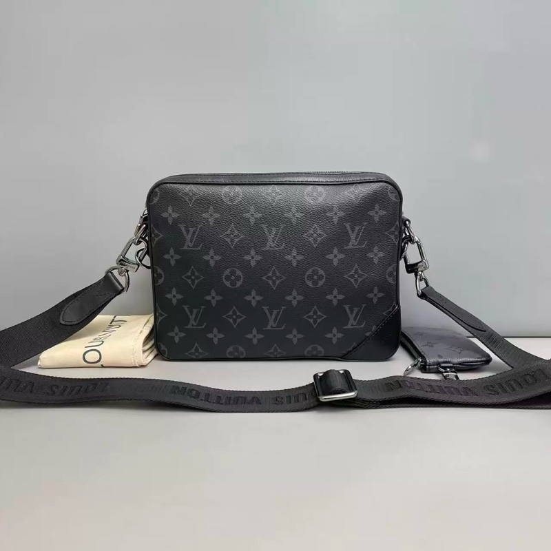 高cp值! Louis Vuitton Trio 郵差包 老花黑三合一-1