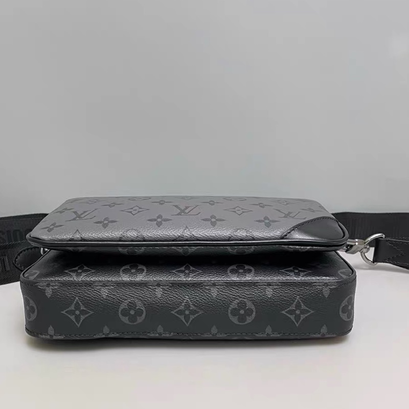 高cp值! Louis Vuitton Trio 郵差包 老花黑三合一-8