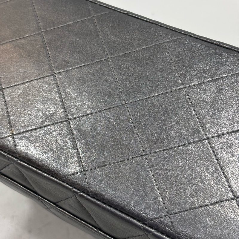 CHANEL 老香 黑色 羊皮 金鍊 MAXI COCO 33 MAXI 單蓋 肩背包 斜背包 兩用包 側背包 經典藏品-24