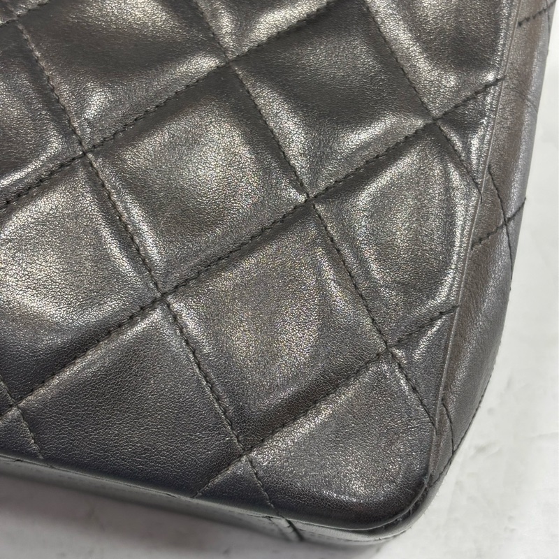 CHANEL 老香 黑色 羊皮 金鍊 MAXI COCO 33 MAXI 單蓋 肩背包 斜背包 兩用包 側背包 經典藏品-33