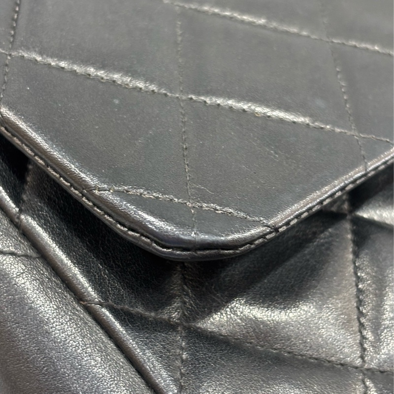 CHANEL 老香 黑色 羊皮 金鍊 MAXI COCO 33 MAXI 單蓋 肩背包 斜背包 兩用包 側背包 經典藏品-34