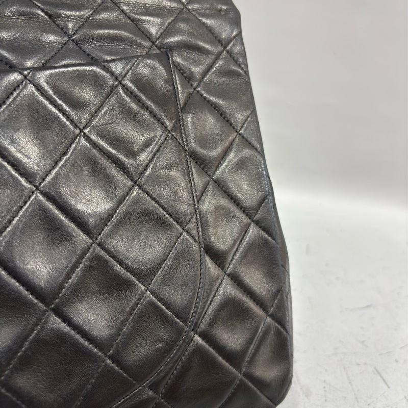 CHANEL 老香 黑色 羊皮 金鍊 MAXI COCO 33 MAXI 單蓋 肩背包 斜背包 兩用包 側背包 經典藏品-39