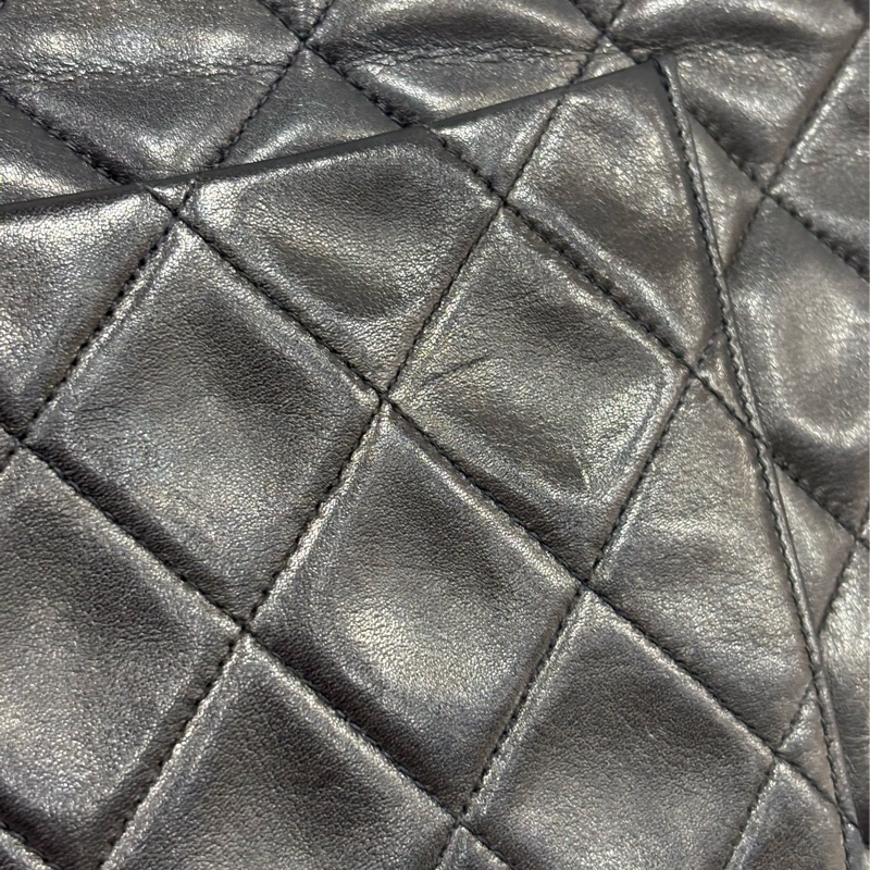 CHANEL 老香 黑色 羊皮 金鍊 MAXI COCO 33 MAXI 單蓋 肩背包 斜背包 兩用包 側背包 經典藏品-40