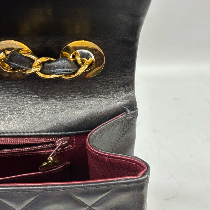 CHANEL 老香 黑色 羊皮 金鍊 MAXI COCO 33 MAXI 單蓋 肩背包 斜背包 兩用包 側背包 經典藏品-60