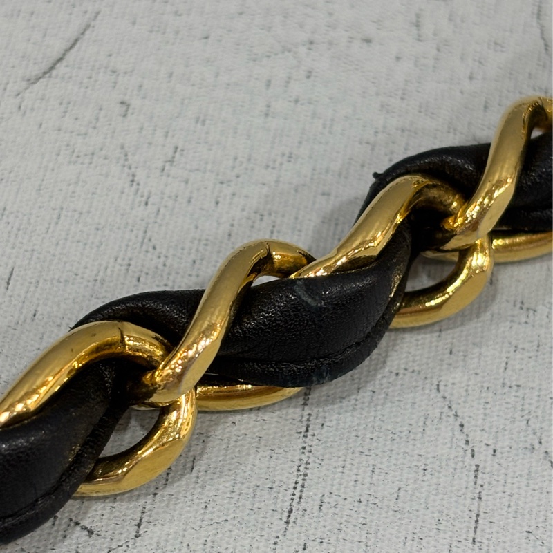 CHANEL 老香 黑色 羊皮 金鍊 MAXI COCO 33 MAXI 單蓋 肩背包 斜背包 兩用包 側背包 經典藏品-95