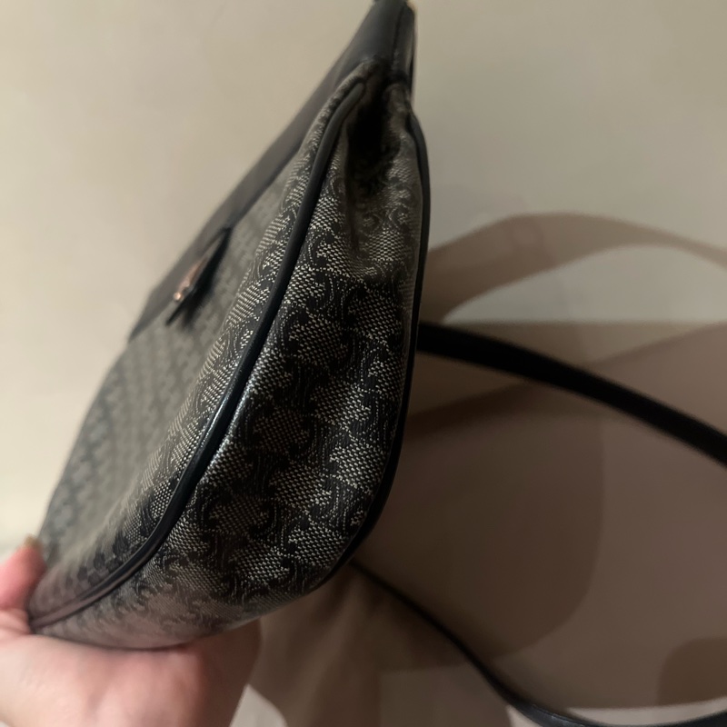 Celine 藍老花 凱旋門 老花 復古 肩背包雙logo vintage-2