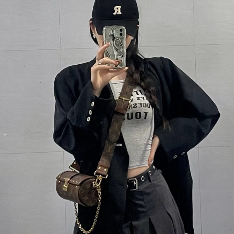 新款芯片款! Louis Vuitton LV 巴比龍 筆筒包 圓筒包 Papillon Trunk-8