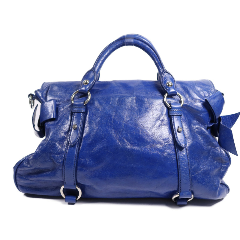 Miu Miu 牛皮皮革2 Way Shoulder Bag銀扣手挽肩背兩用袋-1