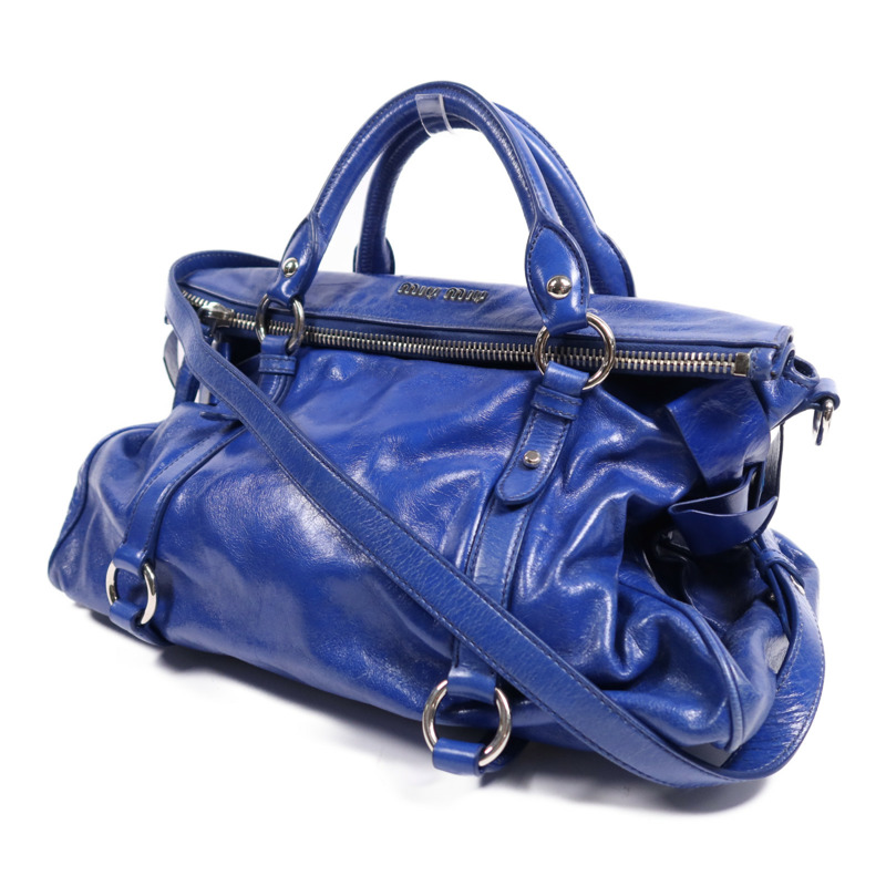 Miu Miu 牛皮皮革2 Way Shoulder Bag銀扣手挽肩背兩用袋-2