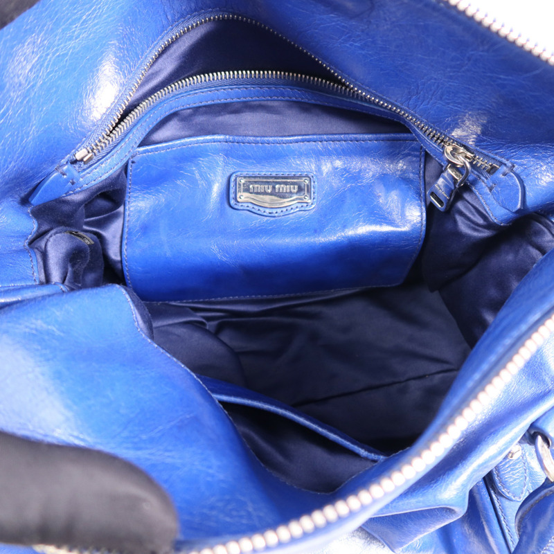 Miu Miu 牛皮皮革2 Way Shoulder Bag銀扣手挽肩背兩用袋-11