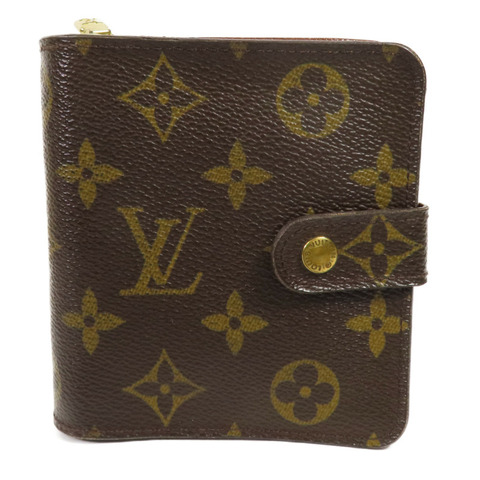 LOUIS VUITTON Monogram Compact Zip Wallet金扣錢包
