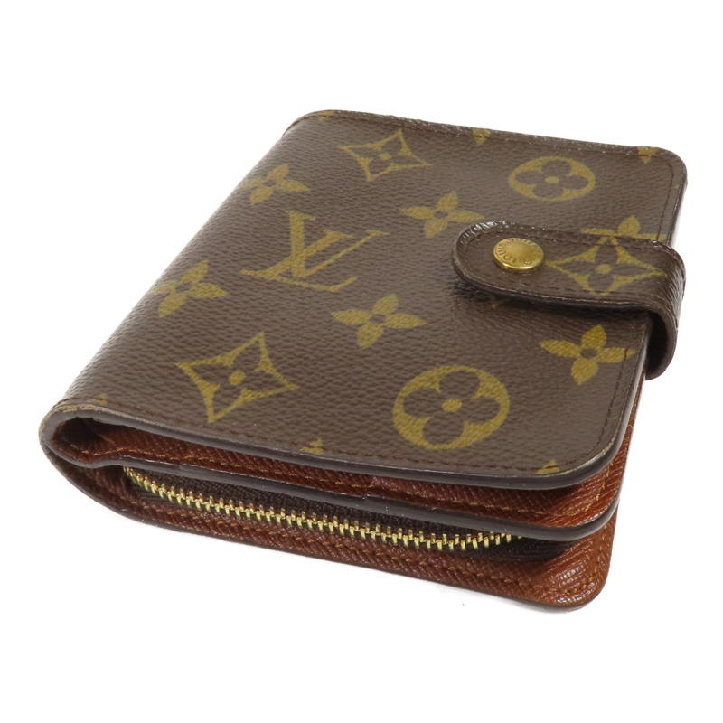 LOUIS VUITTON Monogram Compact Zip Wallet金扣錢包-3