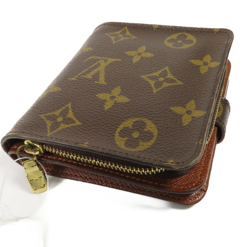 LOUIS VUITTON Monogram Compact Zip Wallet金扣錢包-4
