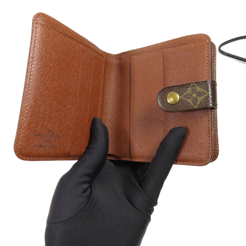 LOUIS VUITTON Monogram Compact Zip Wallet金扣錢包-12