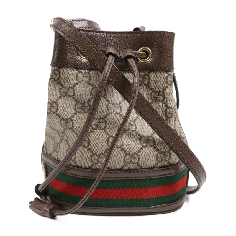GUCCI 塗層帆布GG Mini Bucket金扣肩背袋-0