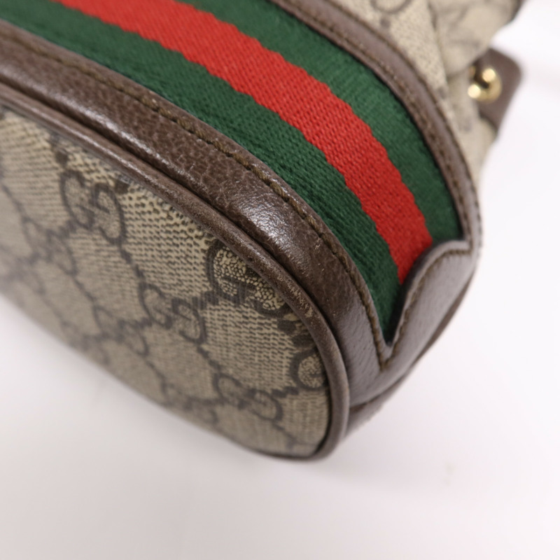 GUCCI 塗層帆布GG Mini Bucket金扣肩背袋-4