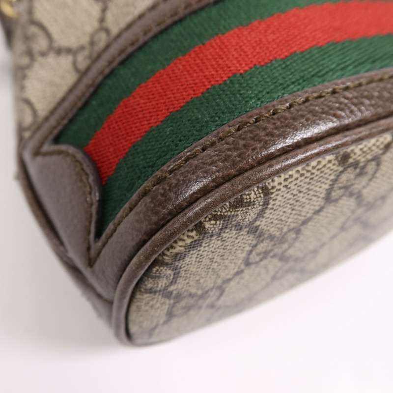 GUCCI 塗層帆布GG Mini Bucket金扣肩背袋-5