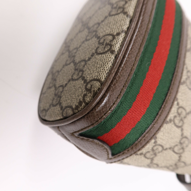 GUCCI 塗層帆布GG Mini Bucket金扣肩背袋-6
