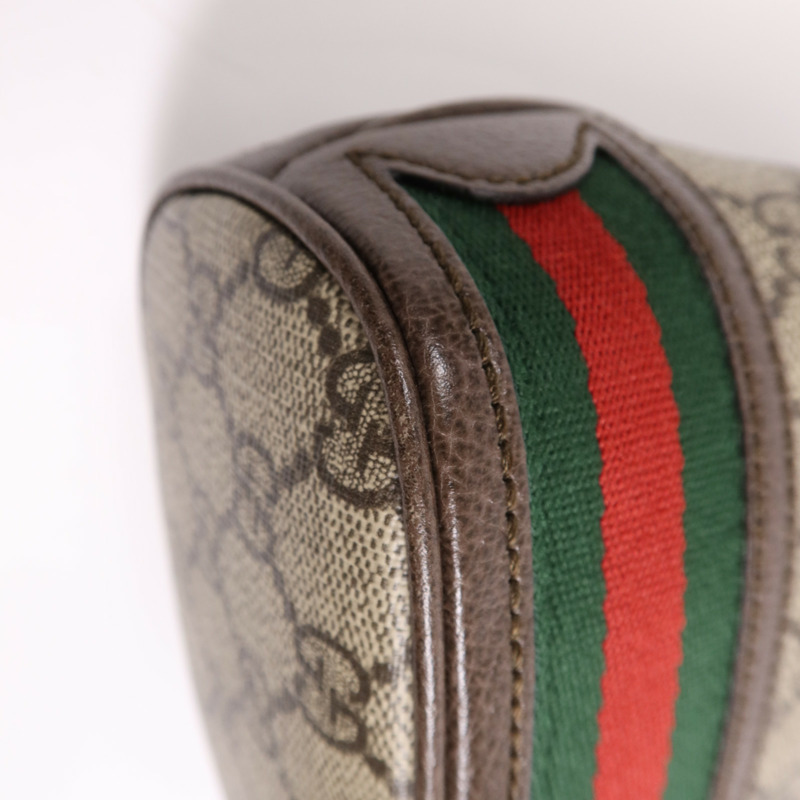 GUCCI 塗層帆布GG Mini Bucket金扣肩背袋-7