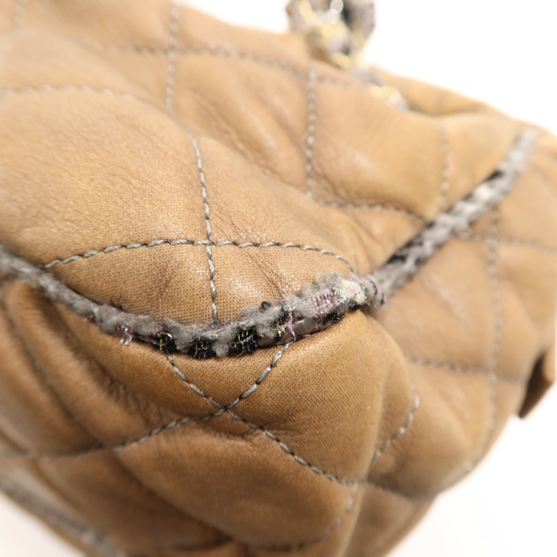 CHANEL 牛皮皮革Chain Shoulder Bag金扣鏈帶手挽肩背兩用袋-11