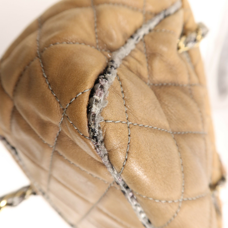 CHANEL 牛皮皮革Chain Shoulder Bag金扣鏈帶手挽肩背兩用袋-12