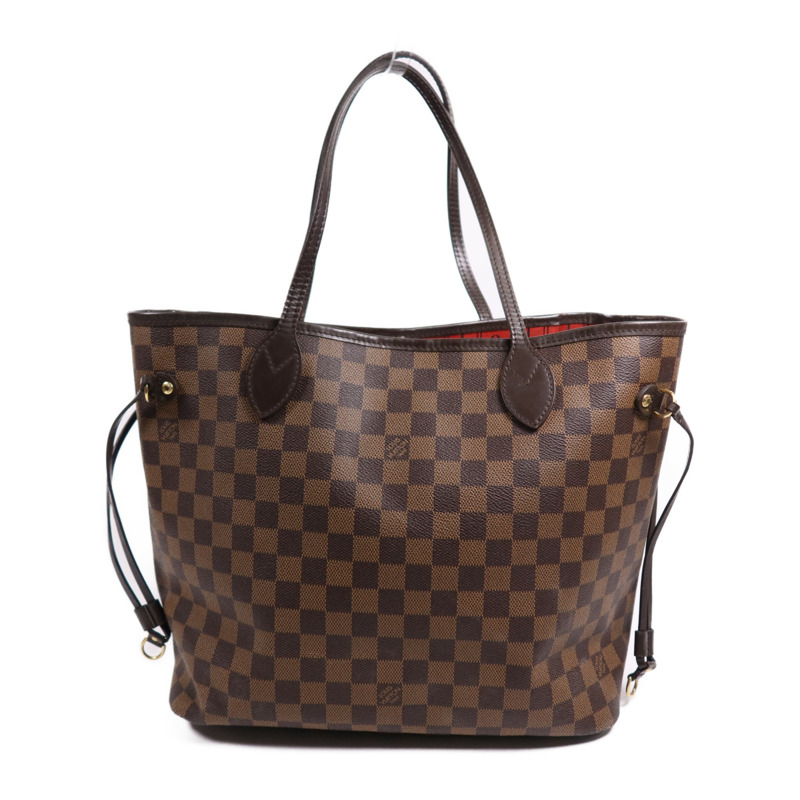 LOUIS VUITTON Damier Neverfull MM金扣手挽袋/肩背袋-1