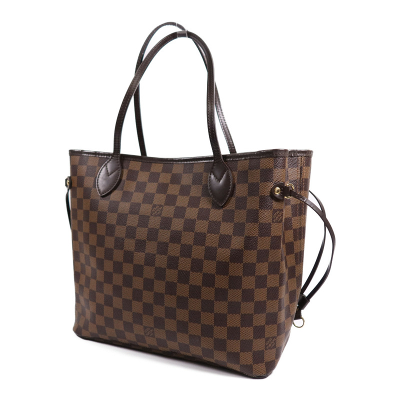 LOUIS VUITTON Damier Neverfull MM金扣手挽袋/肩背袋-2