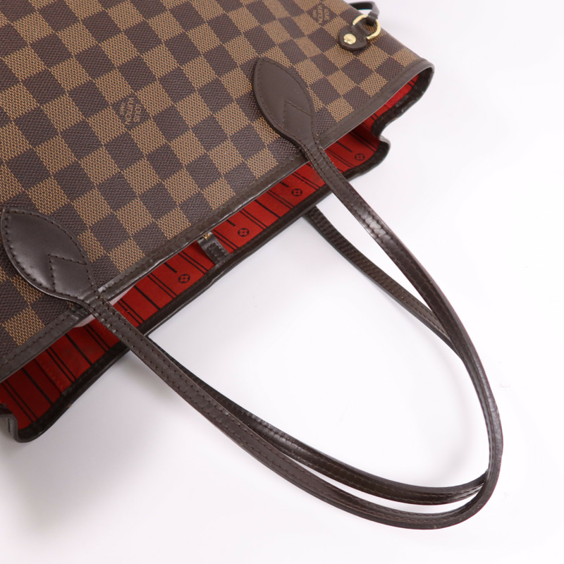 LOUIS VUITTON Damier Neverfull MM金扣手挽袋/肩背袋-4