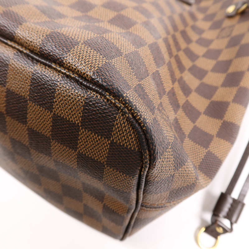 LOUIS VUITTON Damier Neverfull MM金扣手挽袋/肩背袋-7