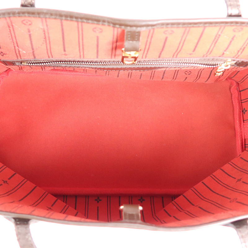 LOUIS VUITTON Damier Neverfull MM金扣手挽袋/肩背袋-10