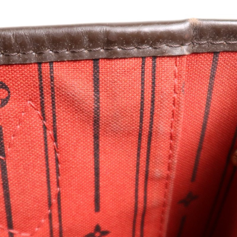 LOUIS VUITTON Damier Neverfull MM金扣手挽袋/肩背袋-11