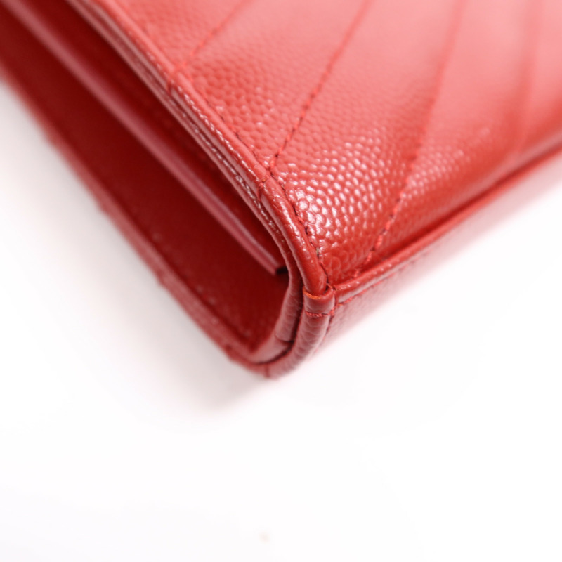 YVES SAINT LAURENT 牛皮皮革Cassandre Envelope金扣鏈帶肩背袋-7