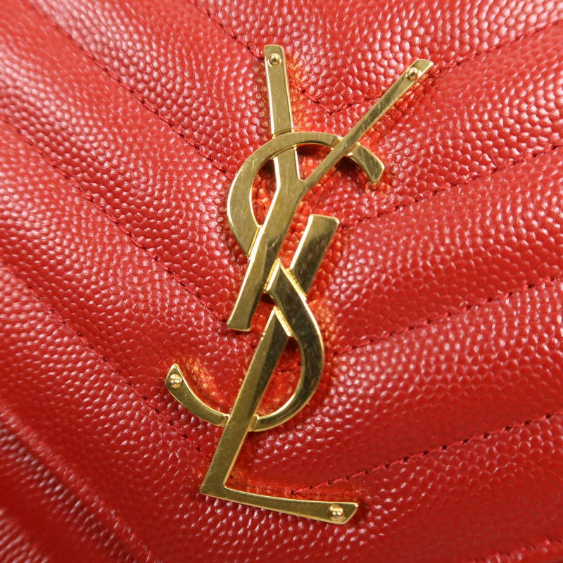 YVES SAINT LAURENT 牛皮皮革Cassandre Envelope金扣鏈帶肩背袋-8