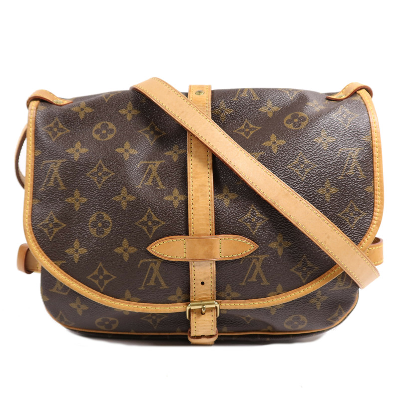 LOUIS VUITTON Monogram Saumur 30金扣肩背袋-0