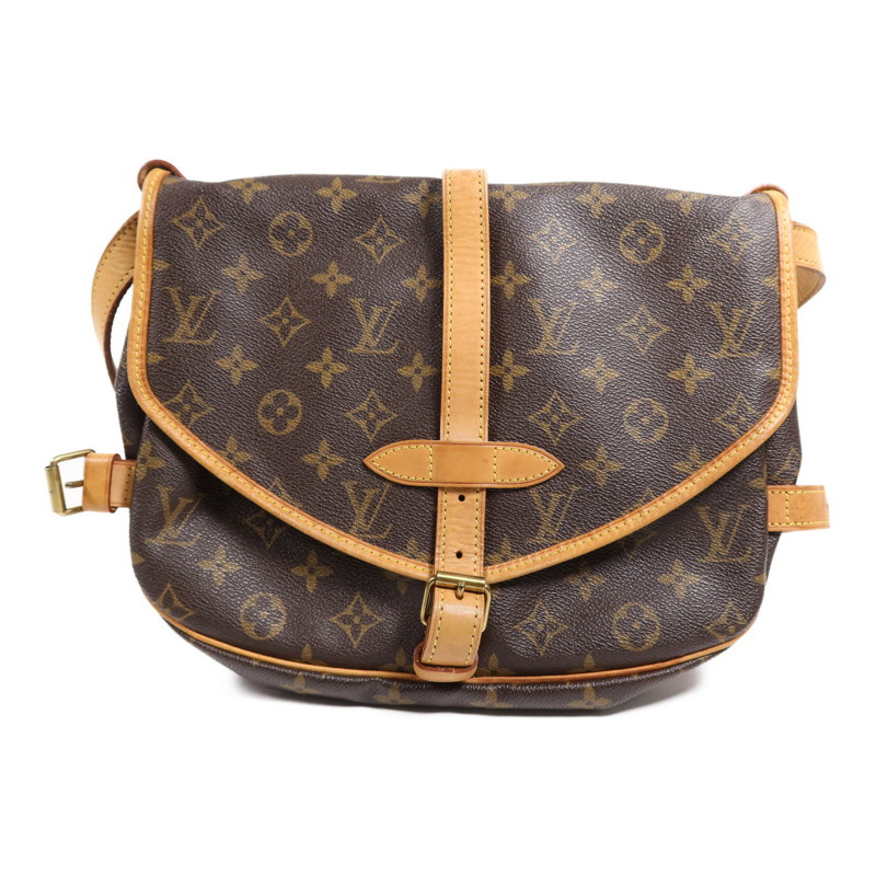 LOUIS VUITTON Monogram Saumur 30金扣肩背袋-1