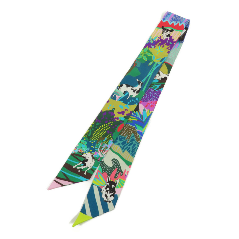 HERMES 絲質Twilly絲巾-1