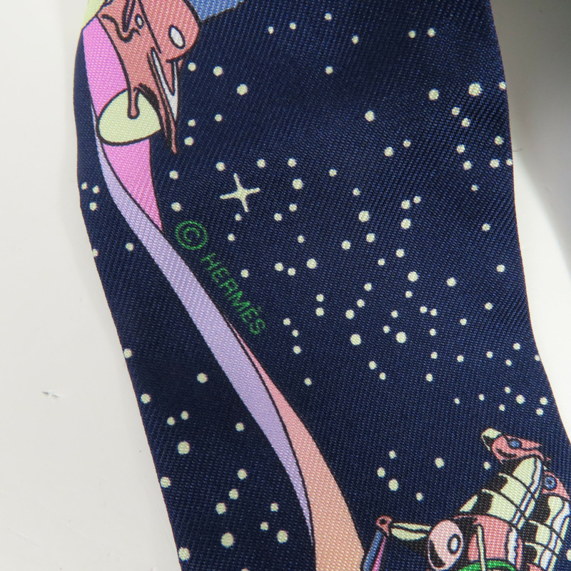 HERMES 絲質Twilly絲巾-5