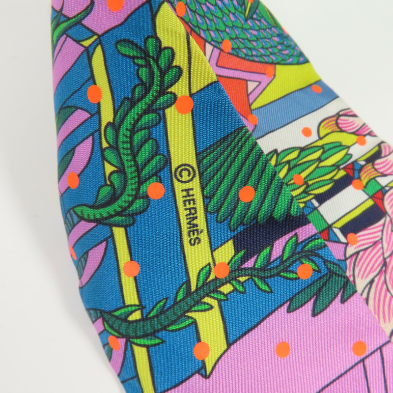 HERMES 絲質Twilly絲巾-5
