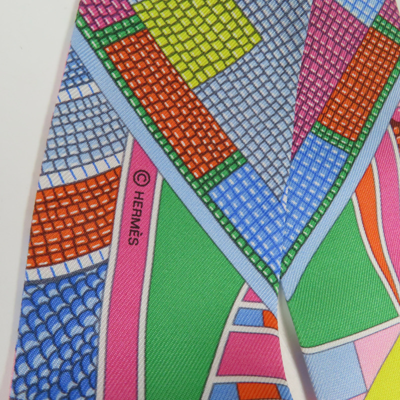 HERMES 絲質Twilly絲巾-5