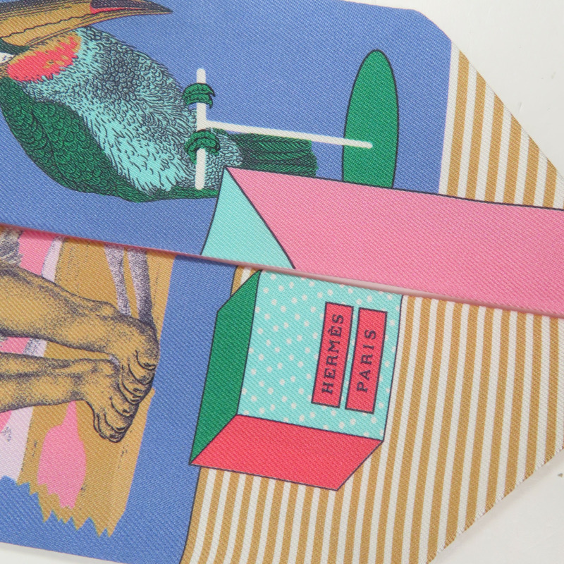 HERMES 絲質Twilly絲巾-3