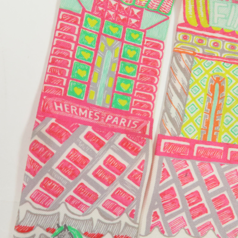 HERMES 絲質Twilly絲巾-3