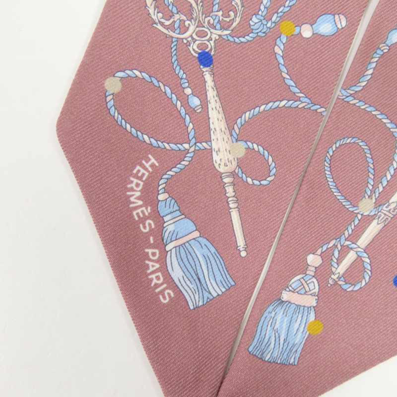 HERMES 絲質Twilly絲巾-3