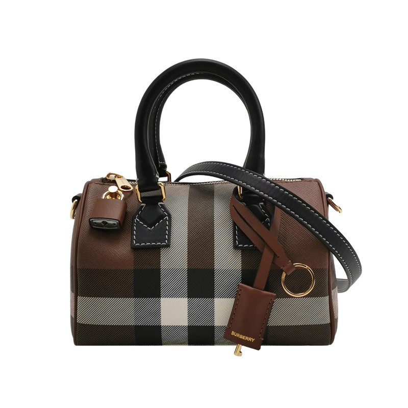 Burberry 迷你牛皮拼色格纹斜挎包单肩包-0