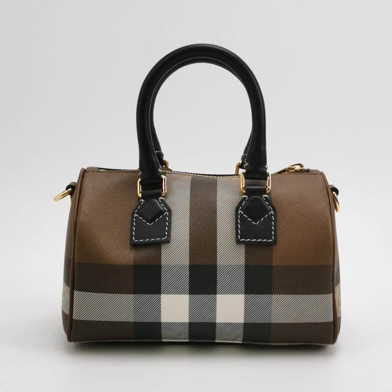 Burberry 迷你牛皮拼色格纹斜挎包单肩包-4