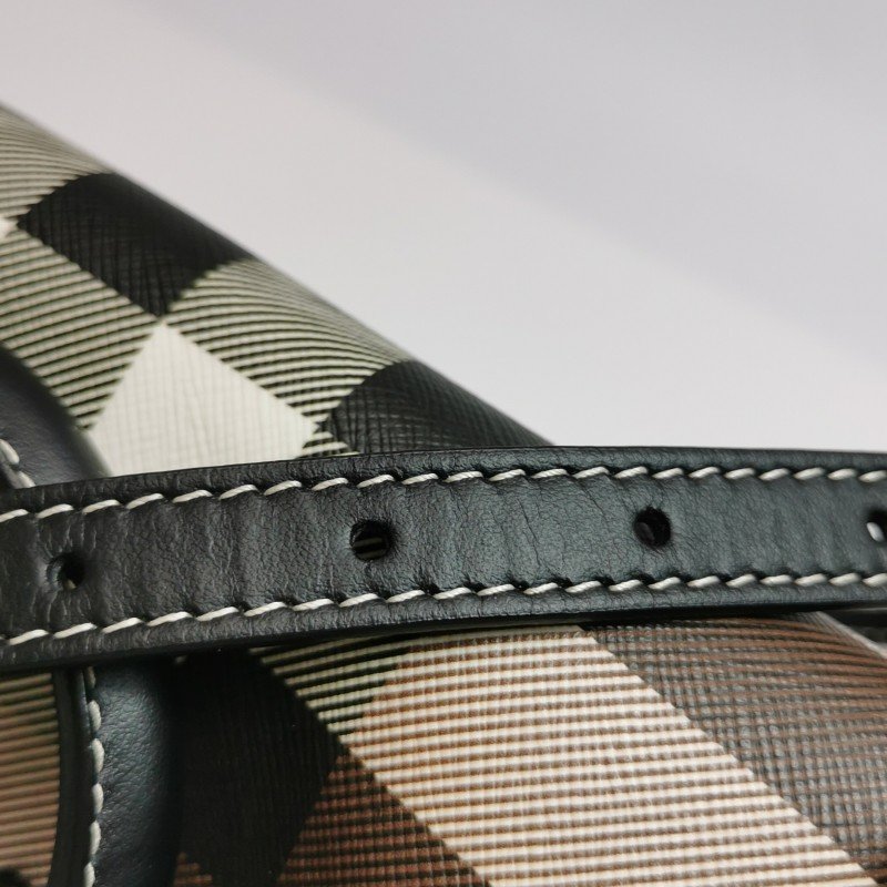 Burberry 迷你牛皮拼色格纹斜挎包单肩包-16