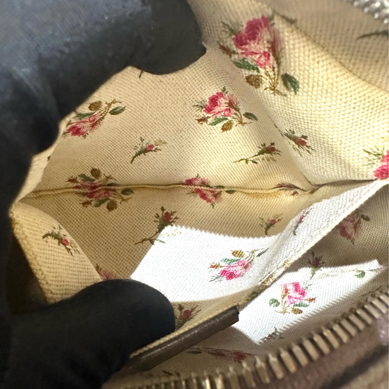 Gucci PVC咖牛皮霧金釦虎頭斜背相機包476466-9