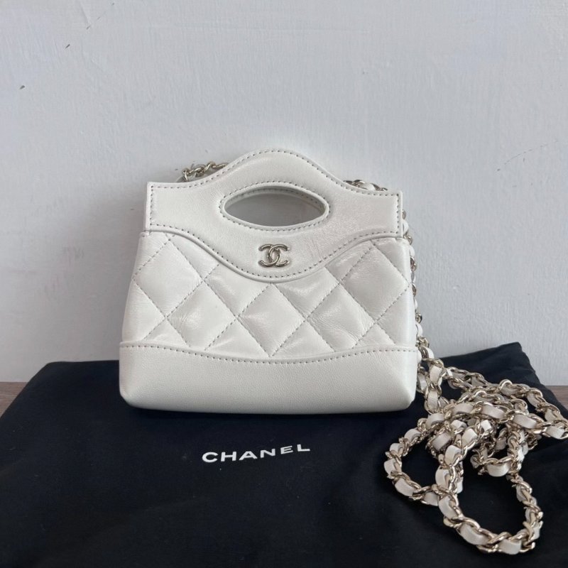 CHANEL 3lbagnanomini皮穿鏈手提肩背斜背鏈條包13.5*12*6 99新配件塵袋-0