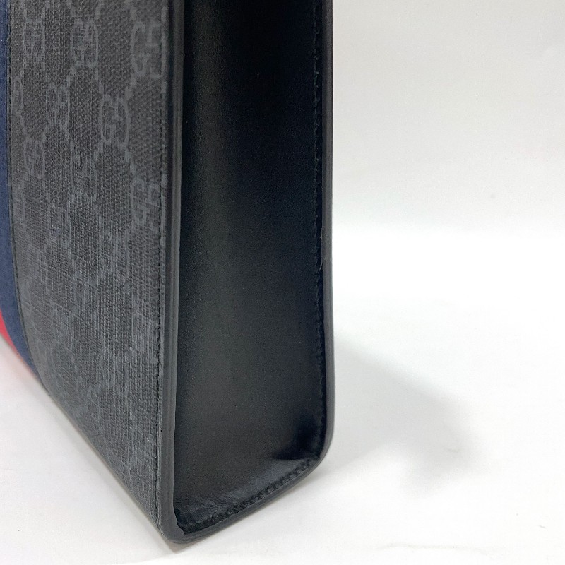 GUCCI黑灰PVC藍紅藍織帶 supreme手拿包-11