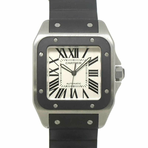 卡地亞 Santos 100 LM W20121U2 男士銀色自動腕錶